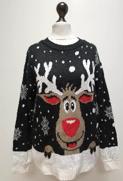 (image for) Unisex Baddoo Christmas Reindeer Theme Jumper